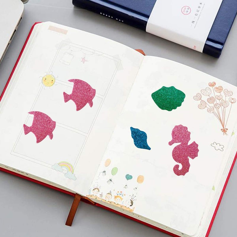 TTSAM Glitter Colorful Sea Animals Shapes Foam Stickers Self Adhesive Kid's Arts Craft Supplies for Greeting Cards DIY Scrapbooking Cards Wall Creative Toys Home Decoration (Random Colors) - Image 2